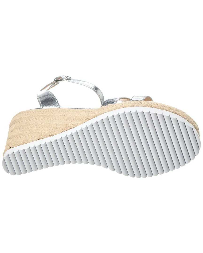 Stuart Weitzman Catlina Leather Espadrille Wedge Sandal