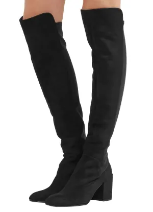 Stuart Weitzman Women's Halftime Stretch-Crepe  Suede Over-The-Knee Boot
