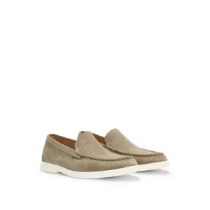 Suede loafers with contrast outsole
