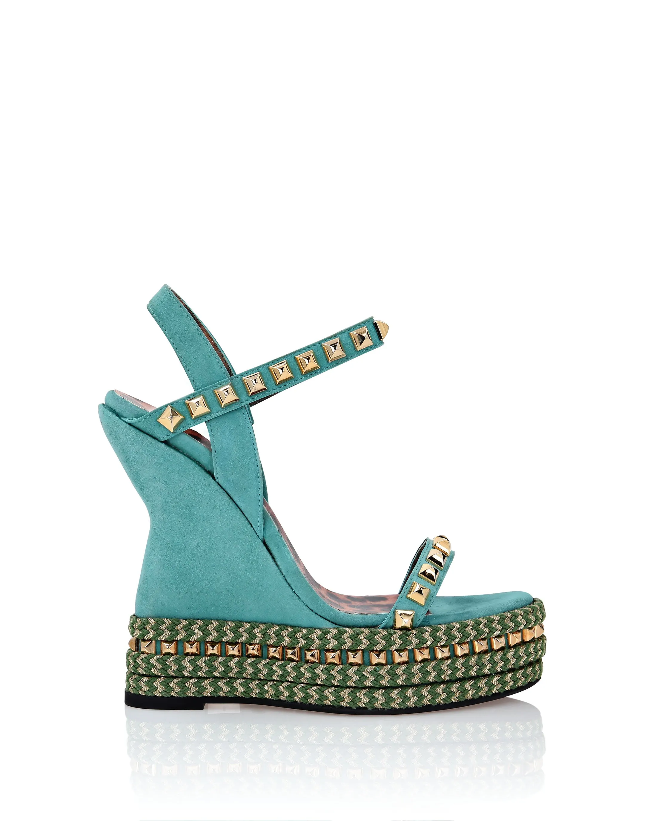 Suede Sandals Wedge Studs