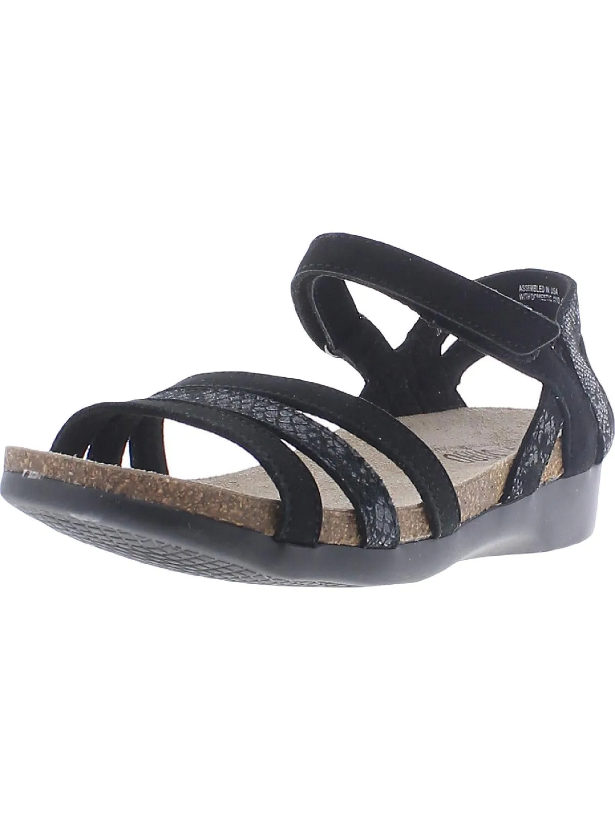 Summer Womens Leather Shimmer Footbed Sandals
