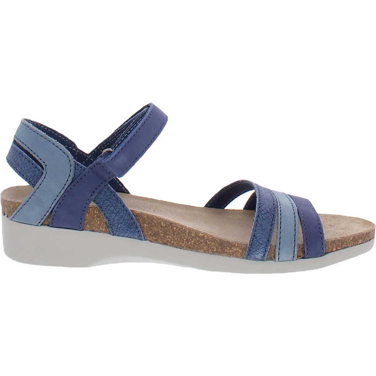 Summer Womens Leather Shimmer Footbed Sandals