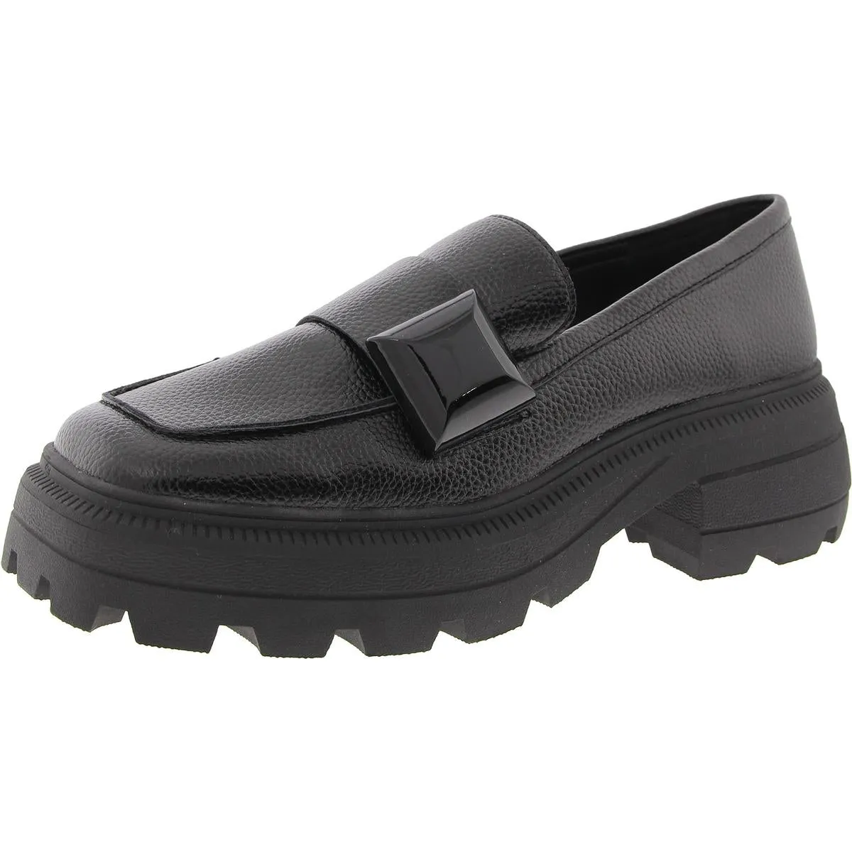 The Geli Combat Loafer Womens Slip On Square Toe Loafers