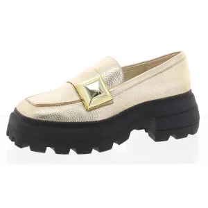 The Geli Combat Loafer Womens Slip On Square Toe Loafers