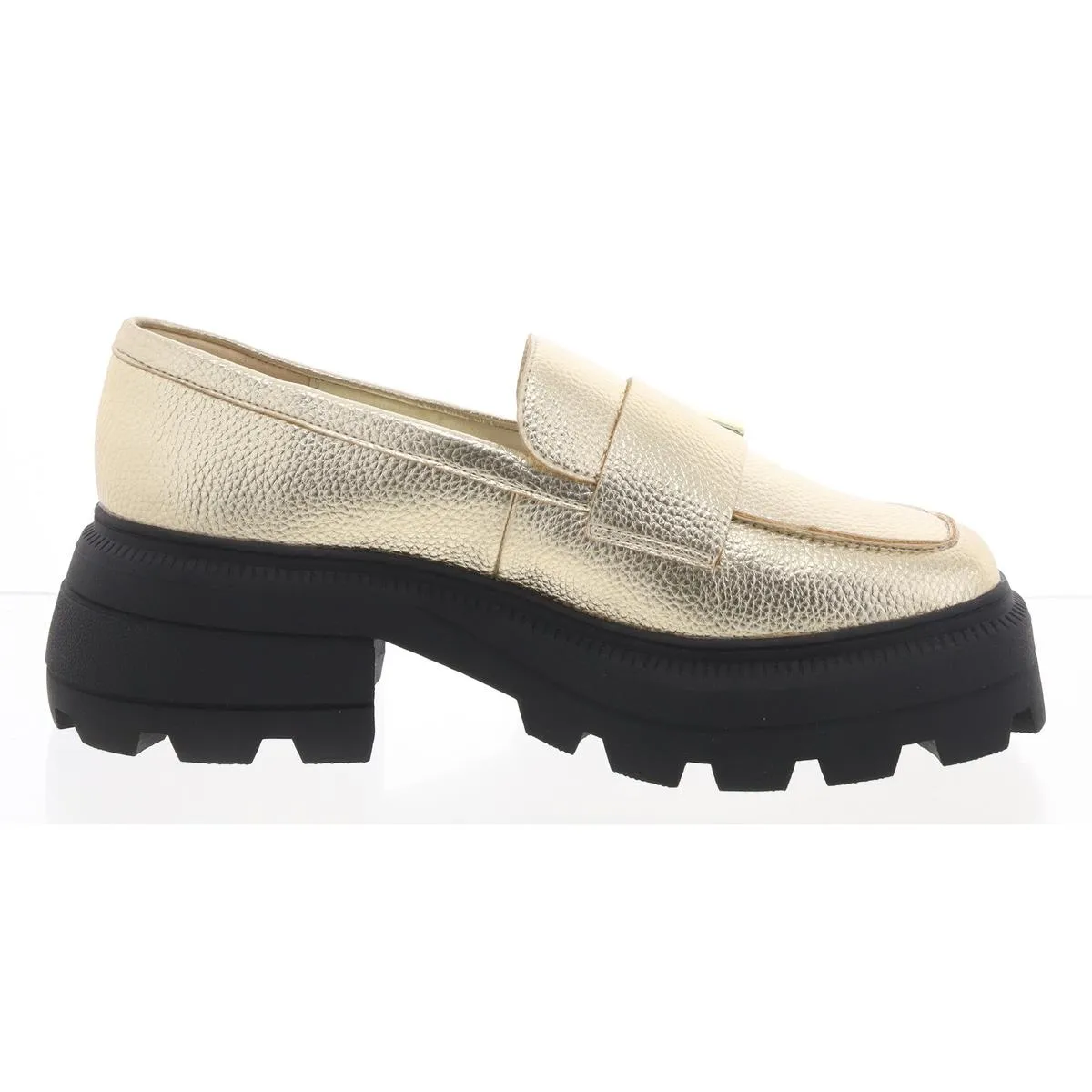 The Geli Combat Loafer Womens Slip On Square Toe Loafers