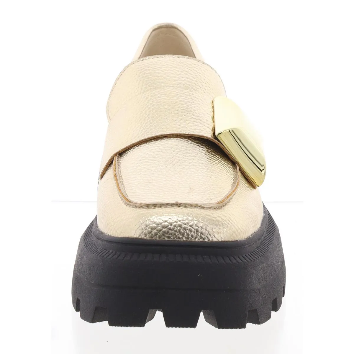 The Geli Combat Loafer Womens Slip On Square Toe Loafers