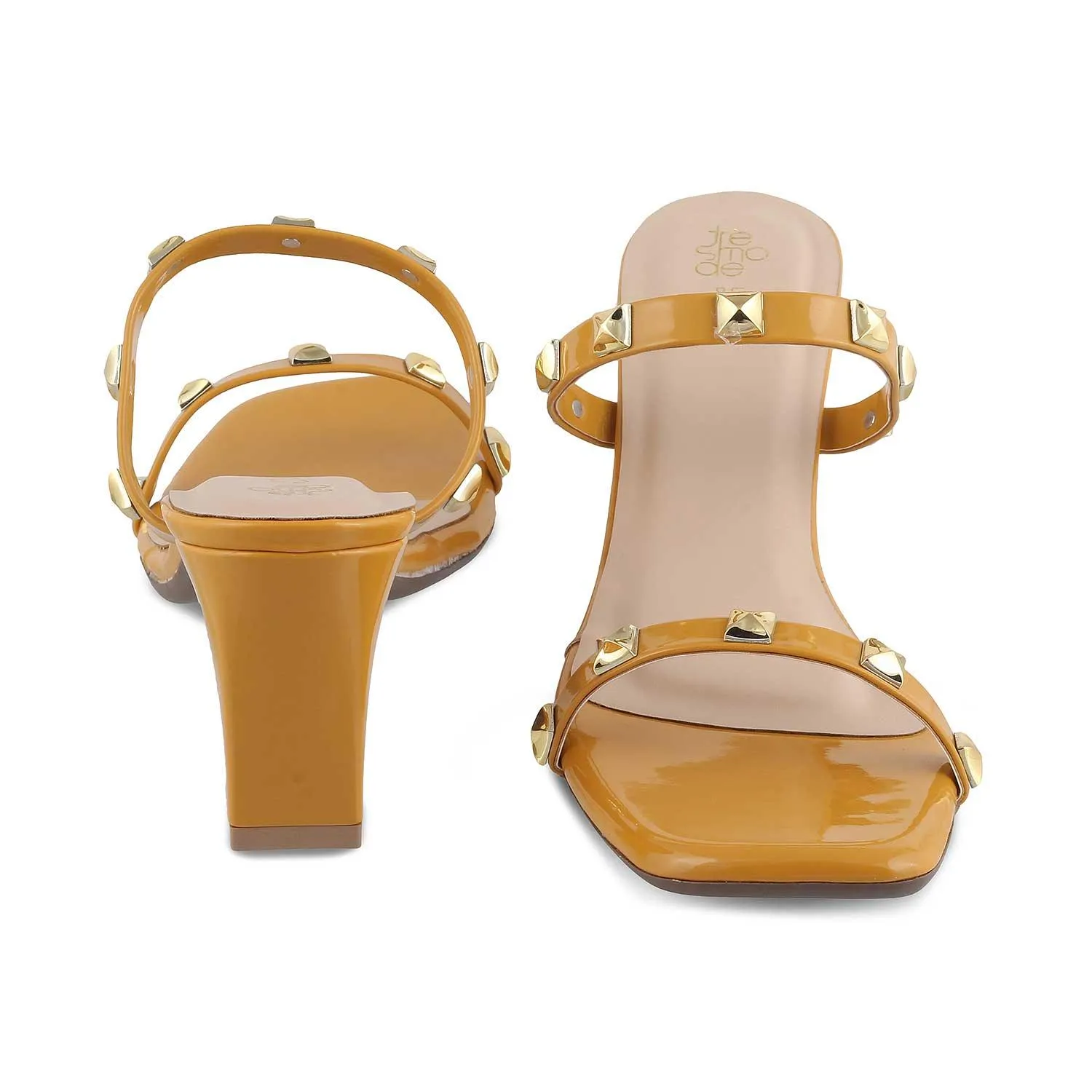 The Megan Yellow Women's Dress Block Heel Sandals Tresmode