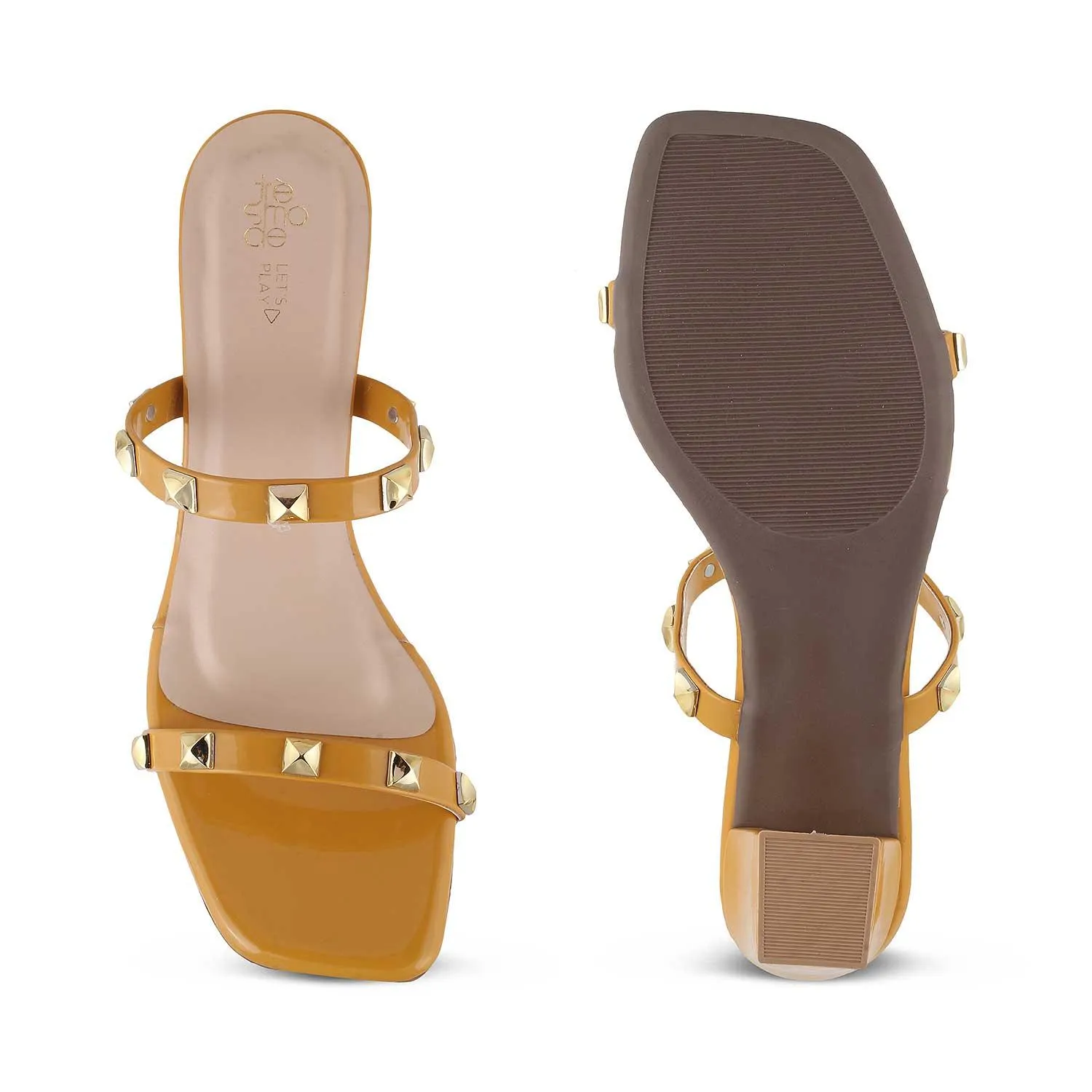 The Megan Yellow Women's Dress Block Heel Sandals Tresmode