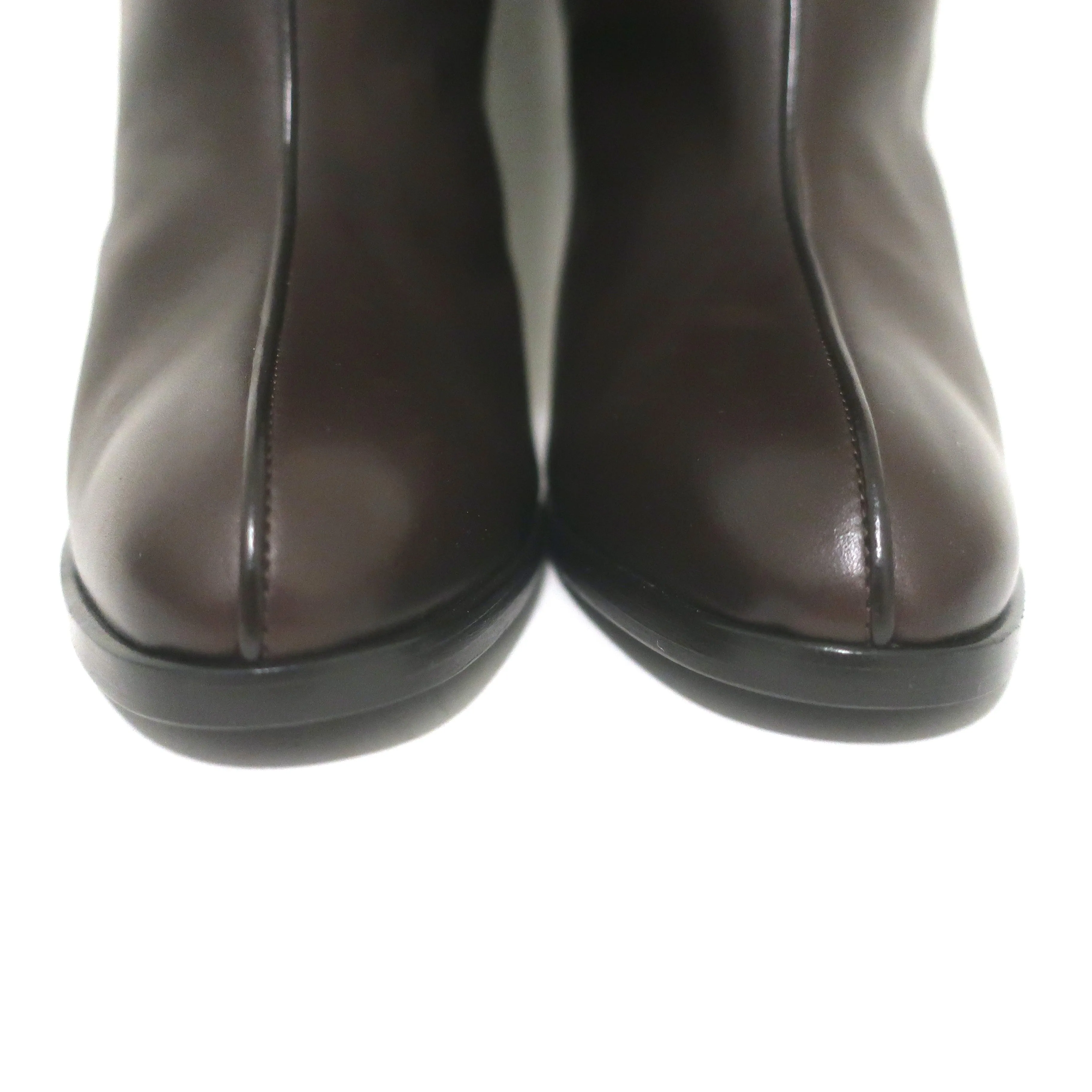 The Row Wide Shaft Knee High Boots Dark Brown Leather Size 41 NEW