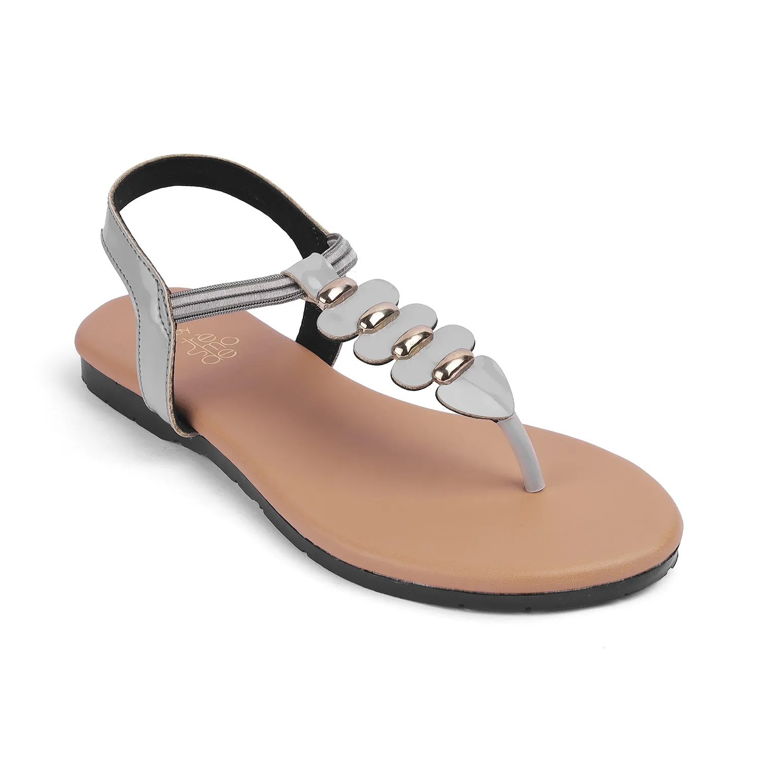 The Velencia TMS-3 Grey Women's Casual Flats Tresmode