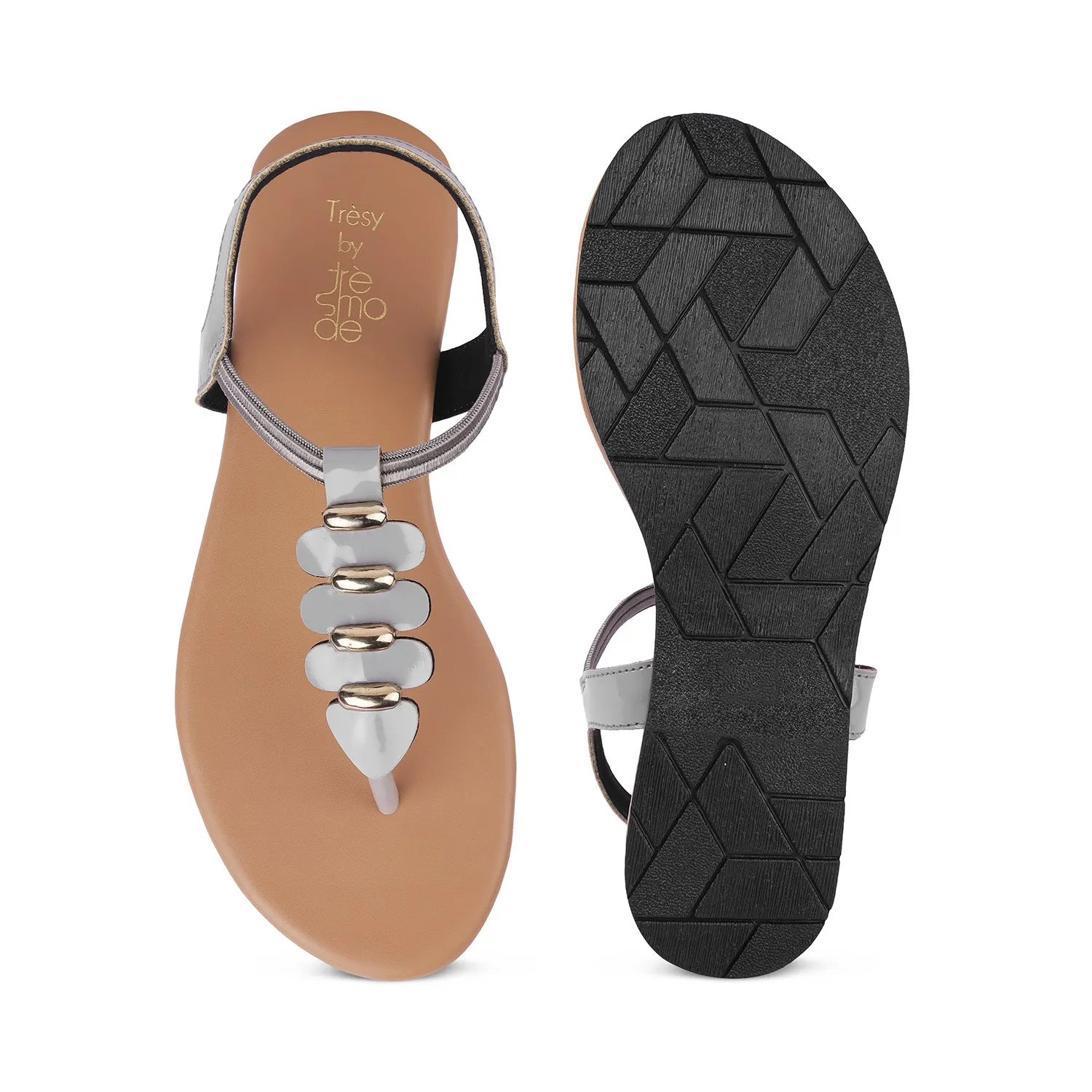The Velencia TMS-3 Grey Women's Casual Flats Tresmode