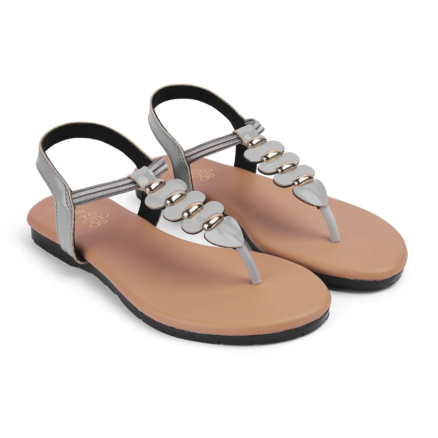 The Velencia TMS-3 Grey Women's Casual Flats Tresmode