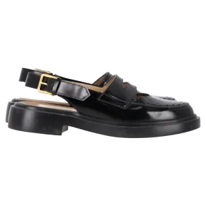 Thom Browne Slingback Penny Loafers in Black Leather