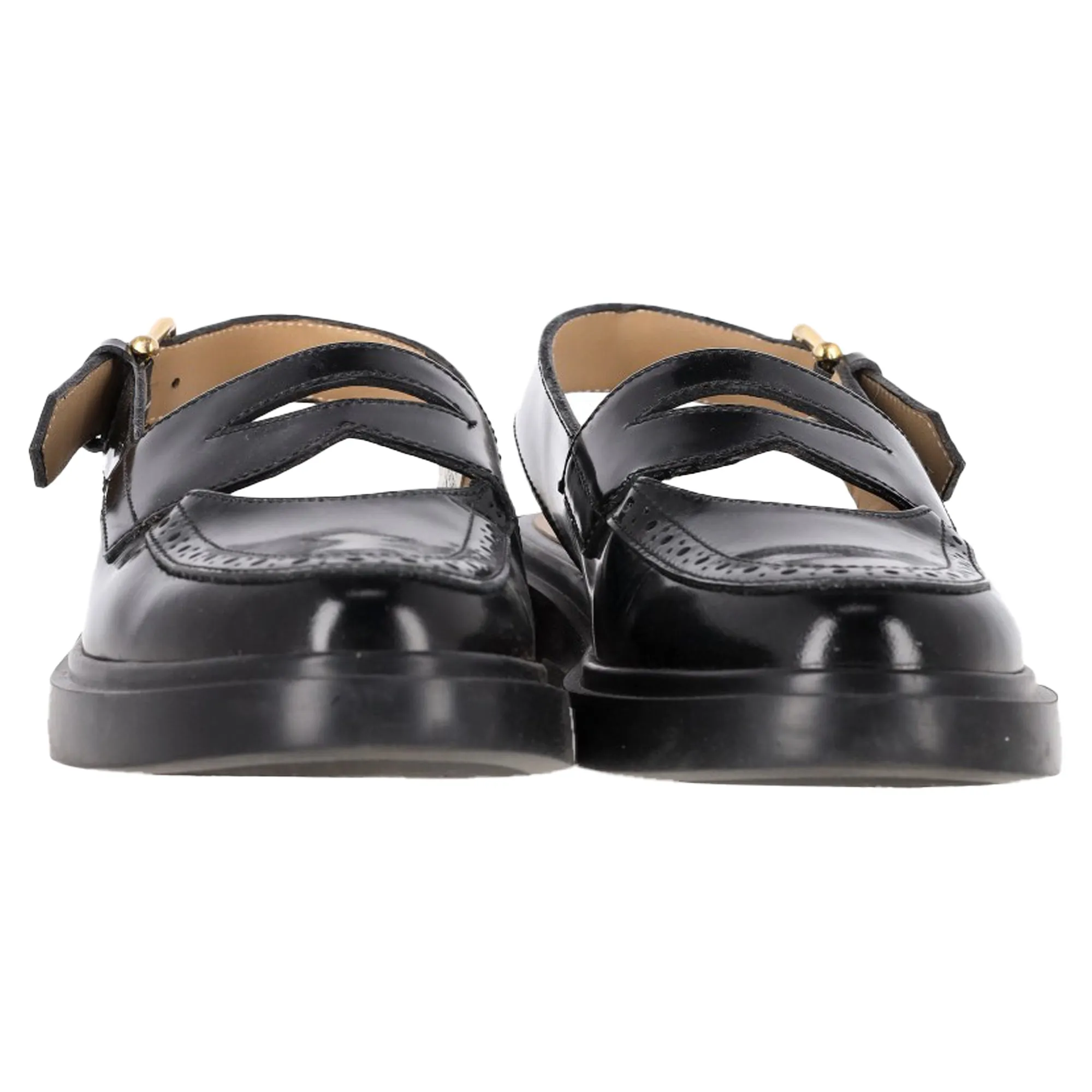 Thom Browne Slingback Penny Loafers in Black Leather