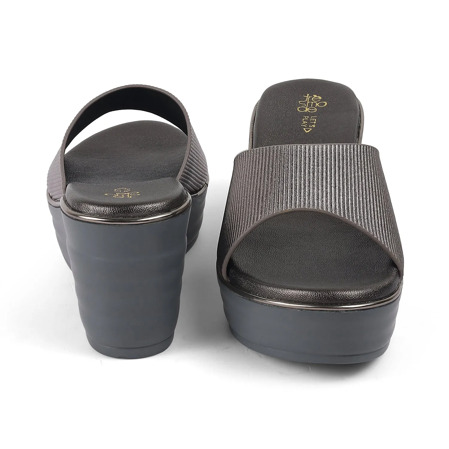 Tresmode Ance Pewter Women's Dress Wedge Sandals