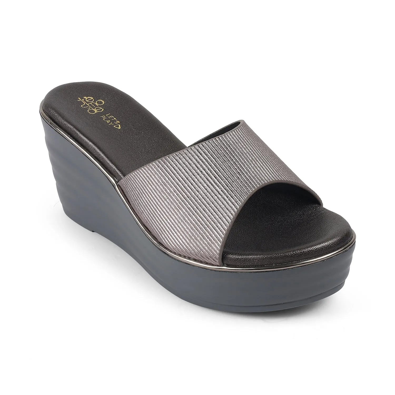 Tresmode Ance Pewter Women's Dress Wedge Sandals