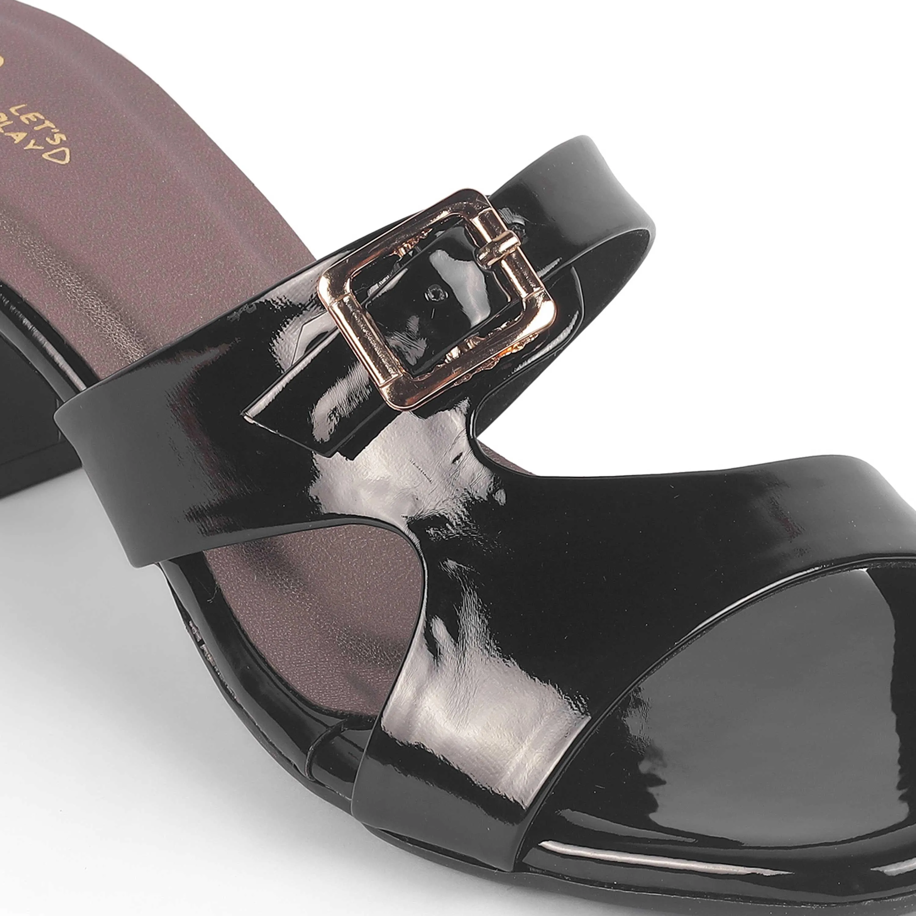 Tresmode Andal Black Women's Dress Block Heel Sandals
