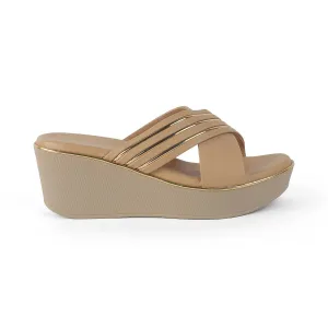 Tresmode Boise Beige Women's Dress Wedge Sandals