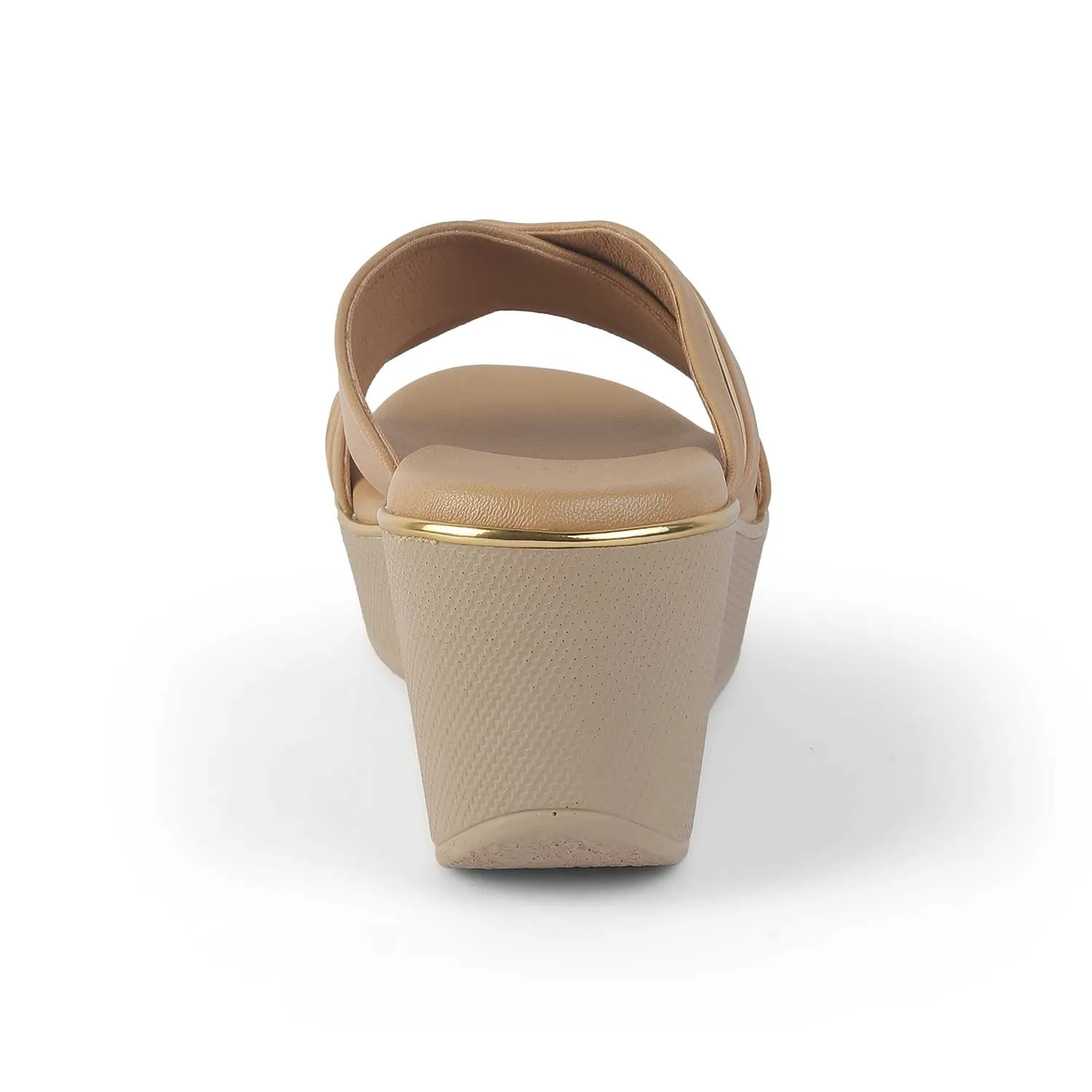 Tresmode Boise Beige Women's Dress Wedge Sandals