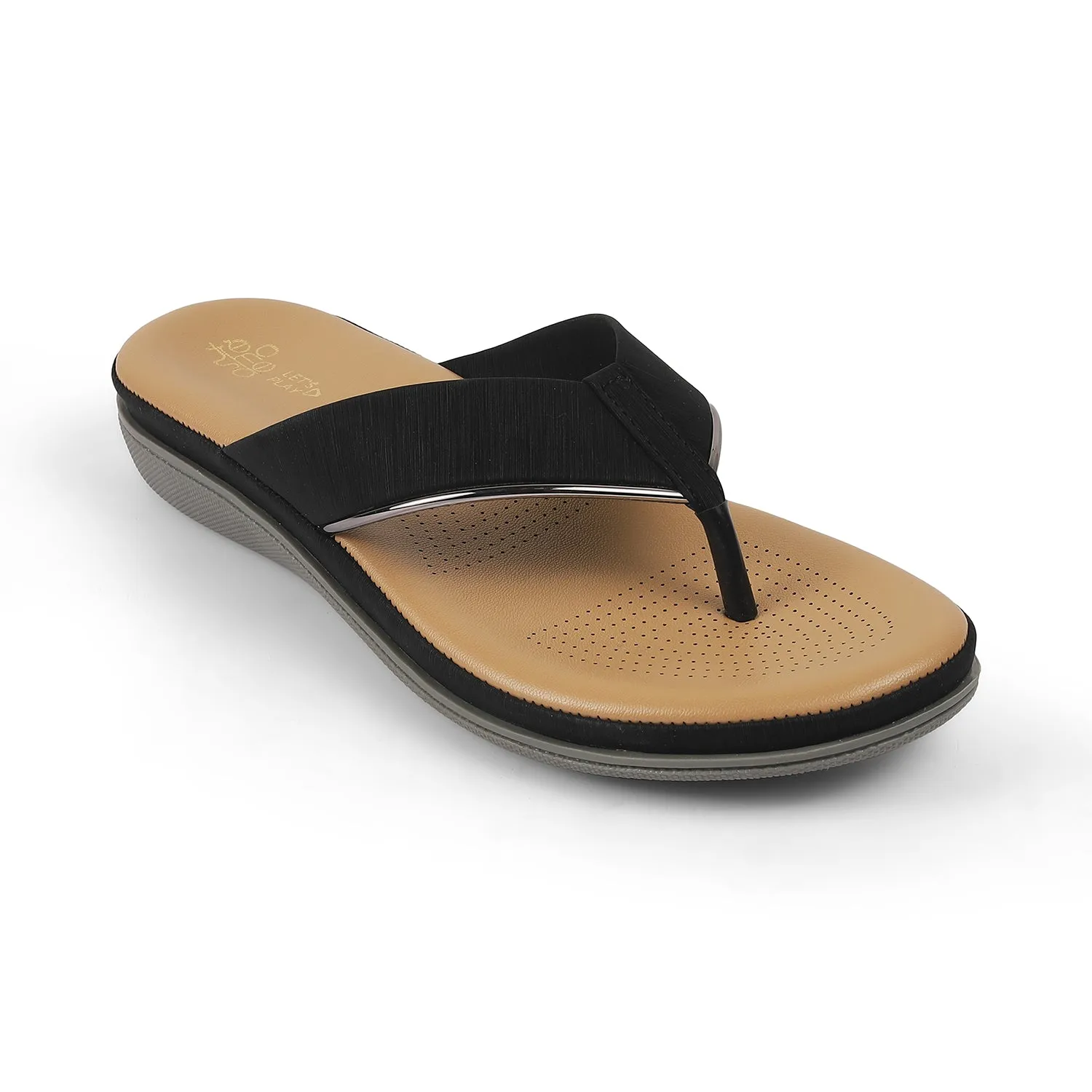 Tresmode Cefro Black Women's Casual Platform Flats