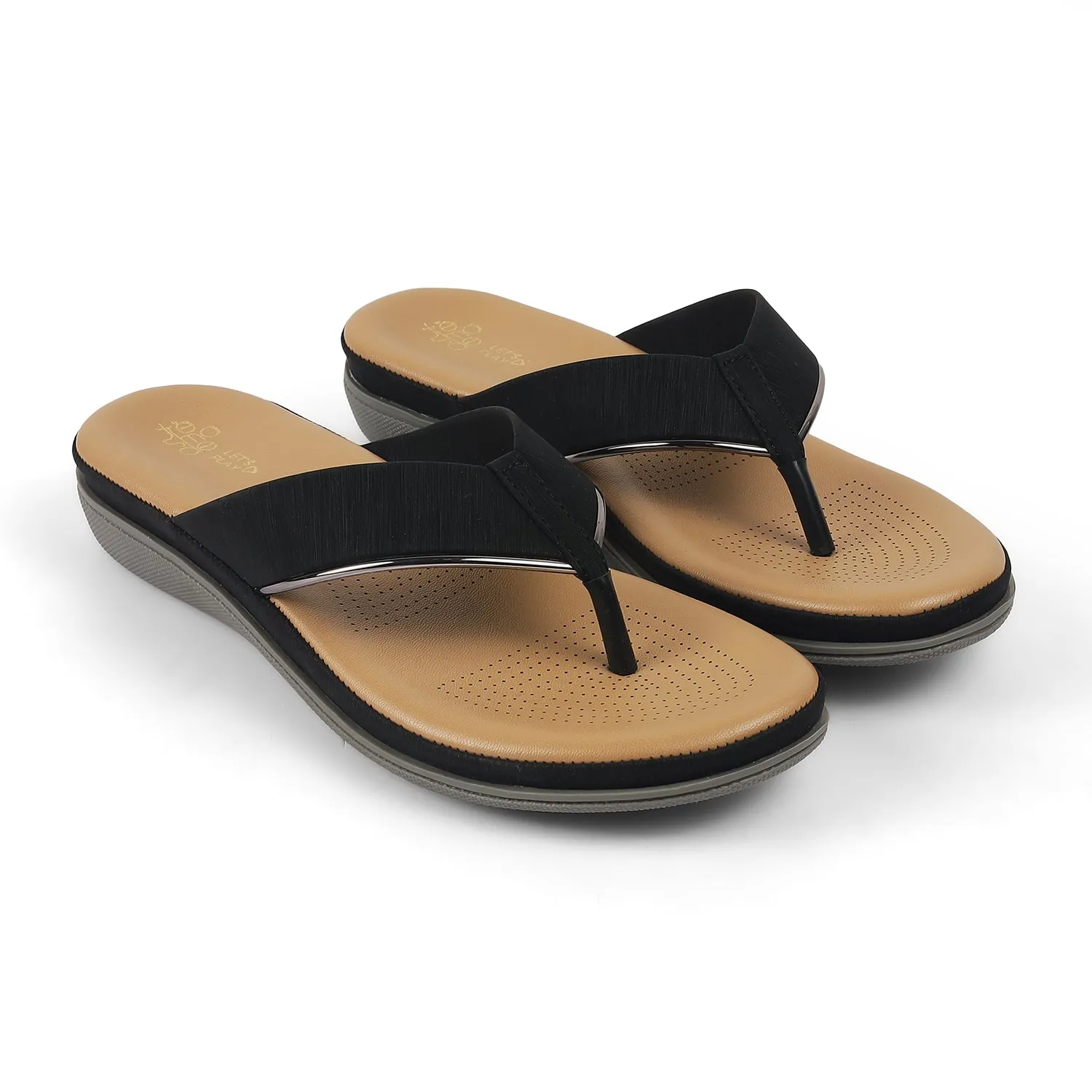 Tresmode Cefro Black Women's Casual Platform Flats