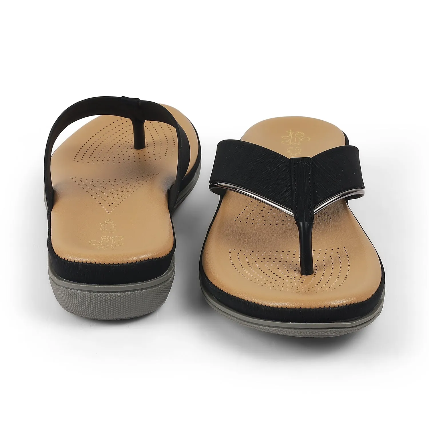 Tresmode Cefro Black Women's Casual Platform Flats