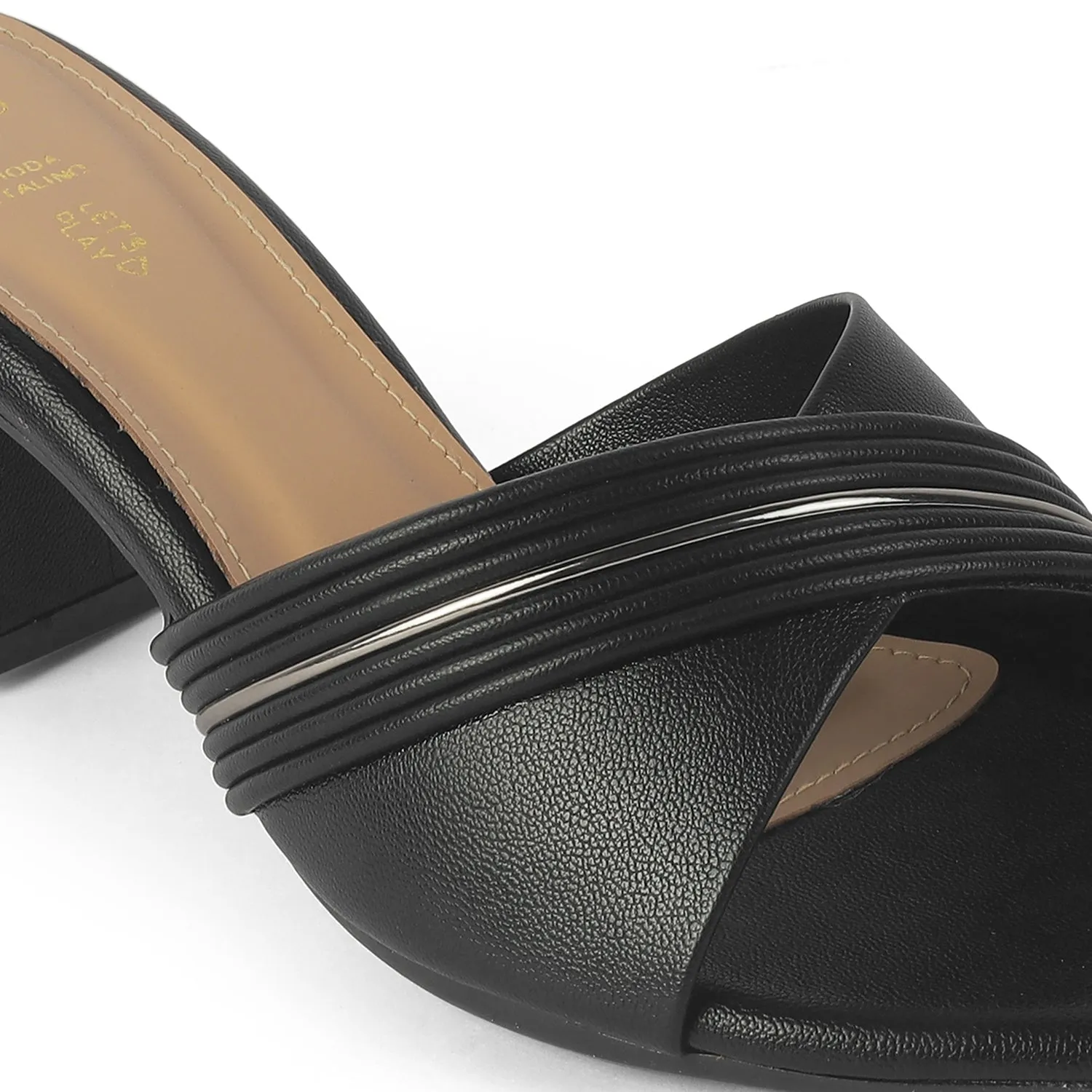 Tresmode Driv Black Women's Dress Block Heel Sandals