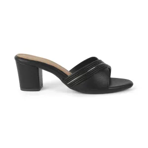 Tresmode Driv Black Women's Dress Block Heel Sandals