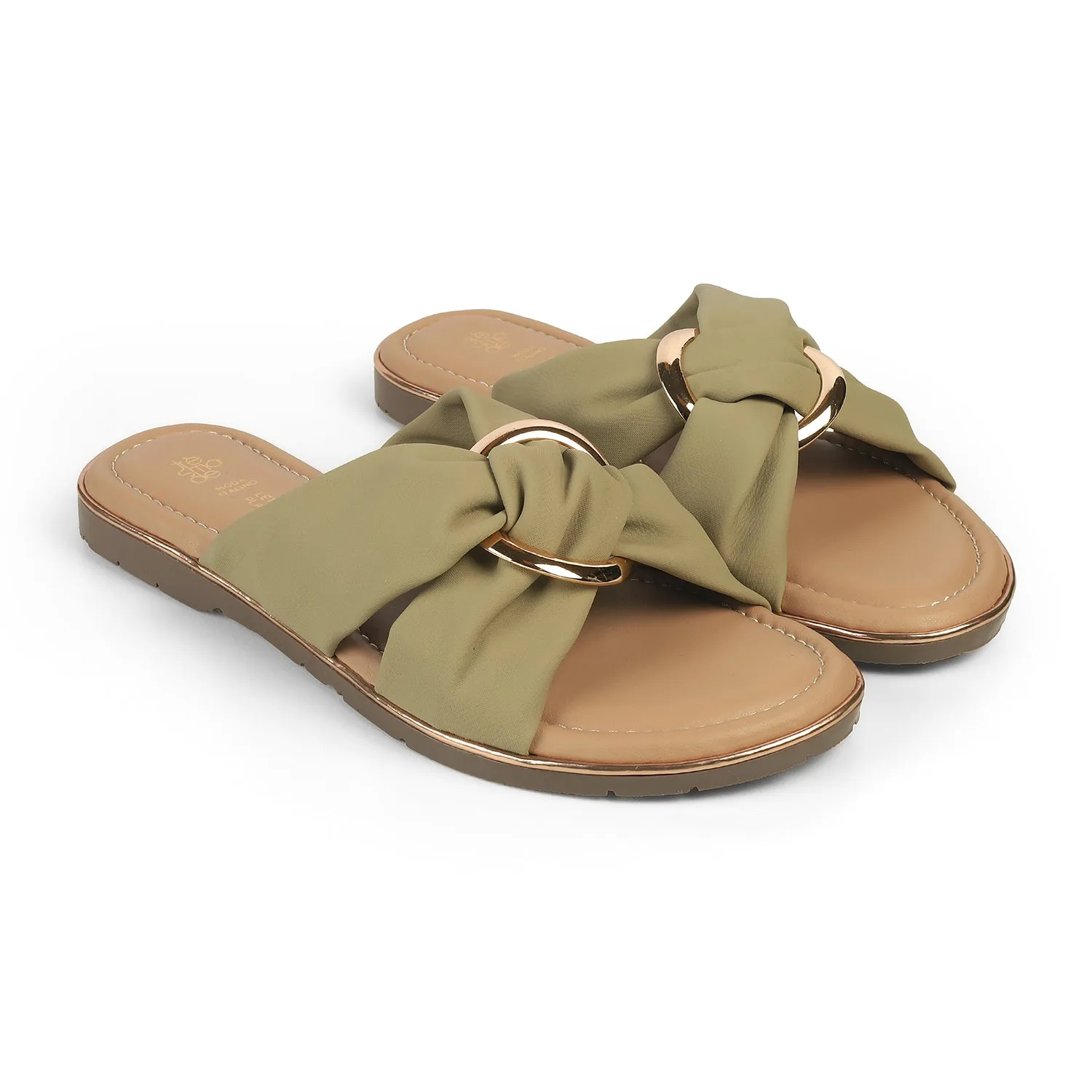 Tresmode Glammy Green Women's Casual Flats