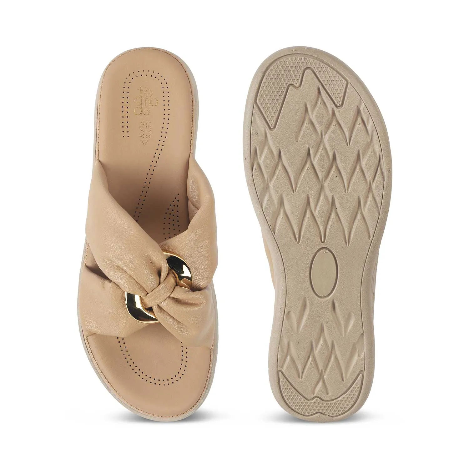 Tresmode Has Beige Women's Casual Platform Flats