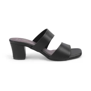 Tresmode Satania TMS-2 Black Women's Dress Block Heel Sandals