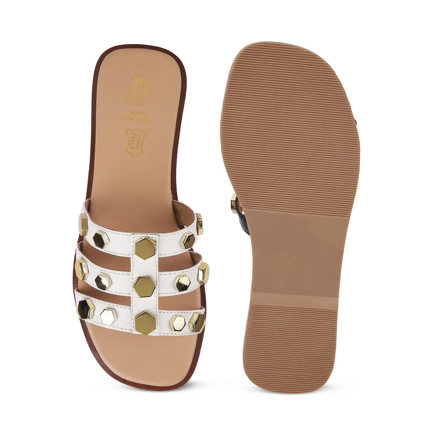 Tresmode Slip White Women's Dress Flats