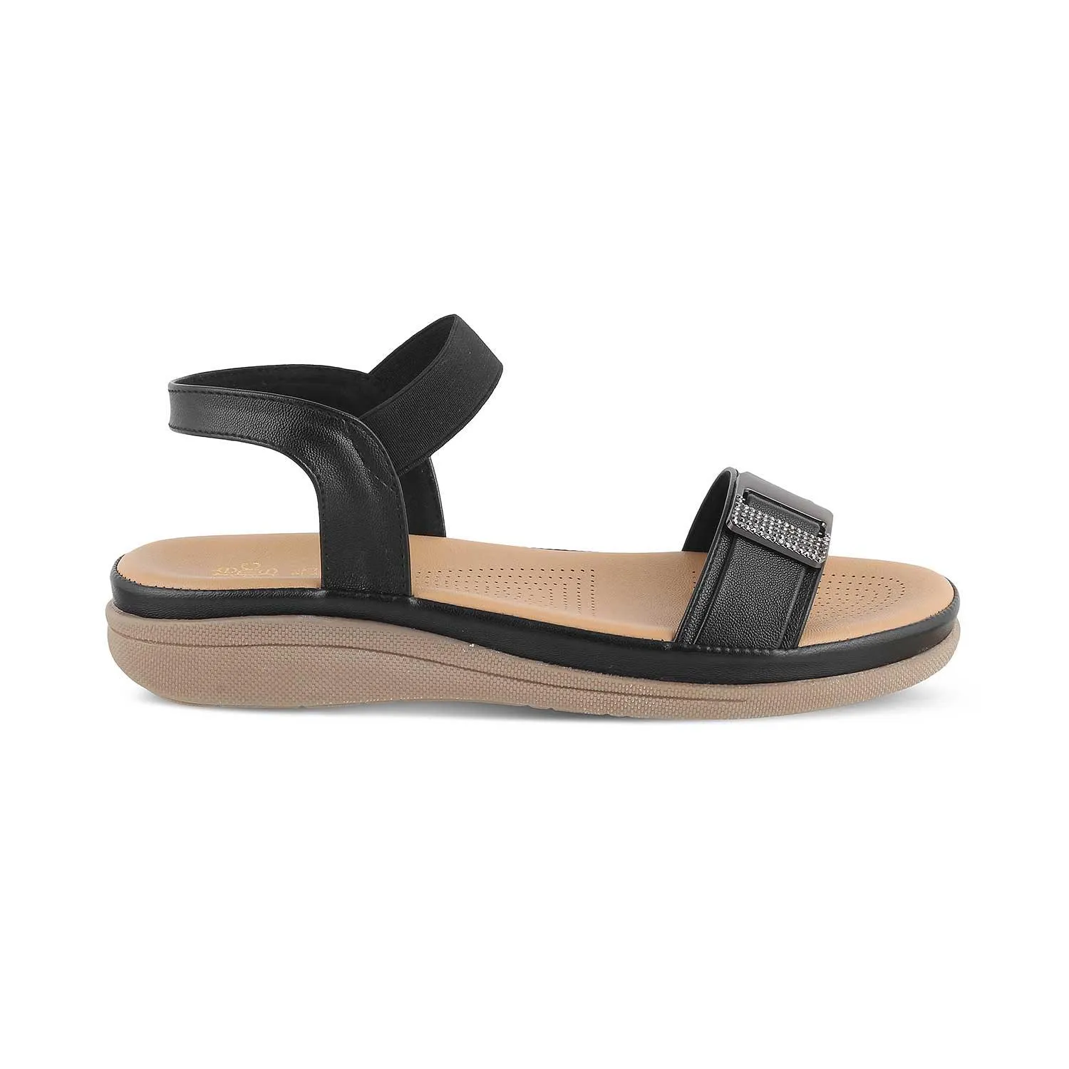 Tresmode Stepi TMS-1 Black Women's Casual Platform Flats