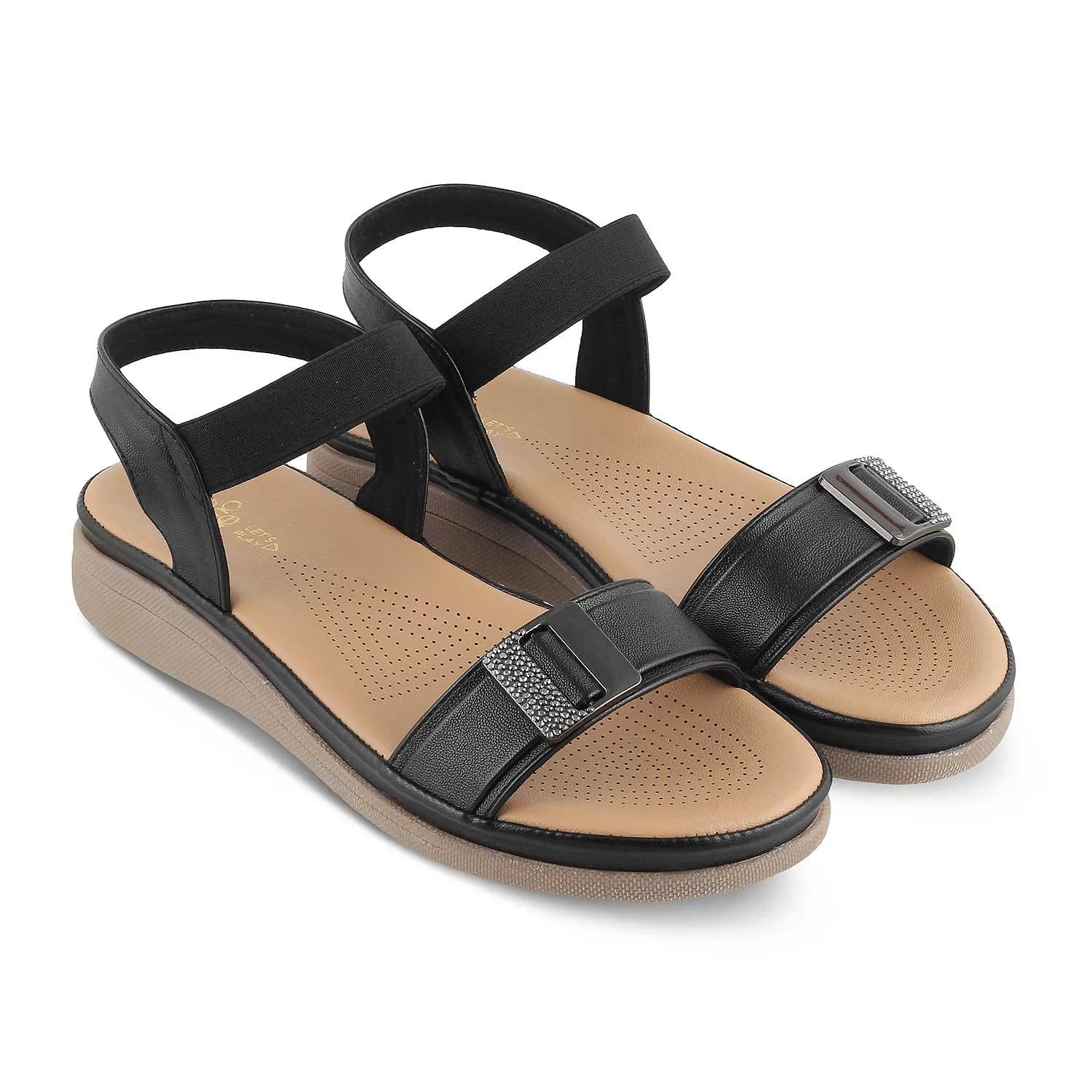 Tresmode Stepi TMS-1 Black Women's Casual Platform Flats
