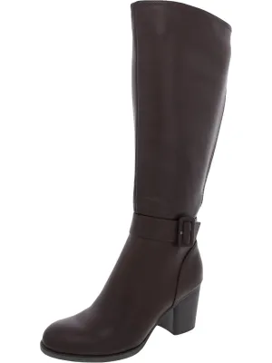Twinkle Womens Faux Leather Wide Calf Knee-High Boots