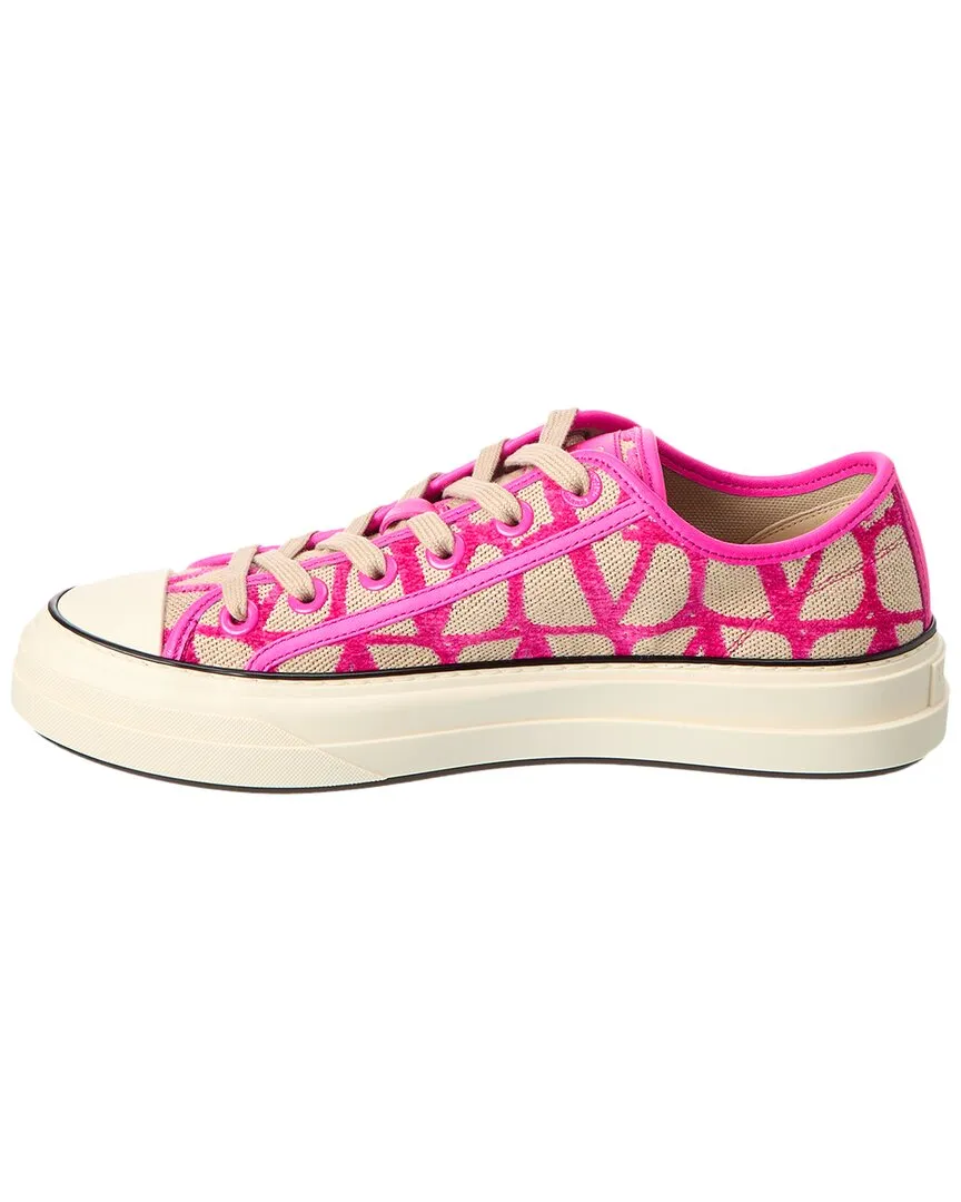 Valentino Toile Iconographe Canvas & Leather Sneaker
