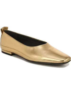 Vana Womens Leather Slip On Ballet Flats