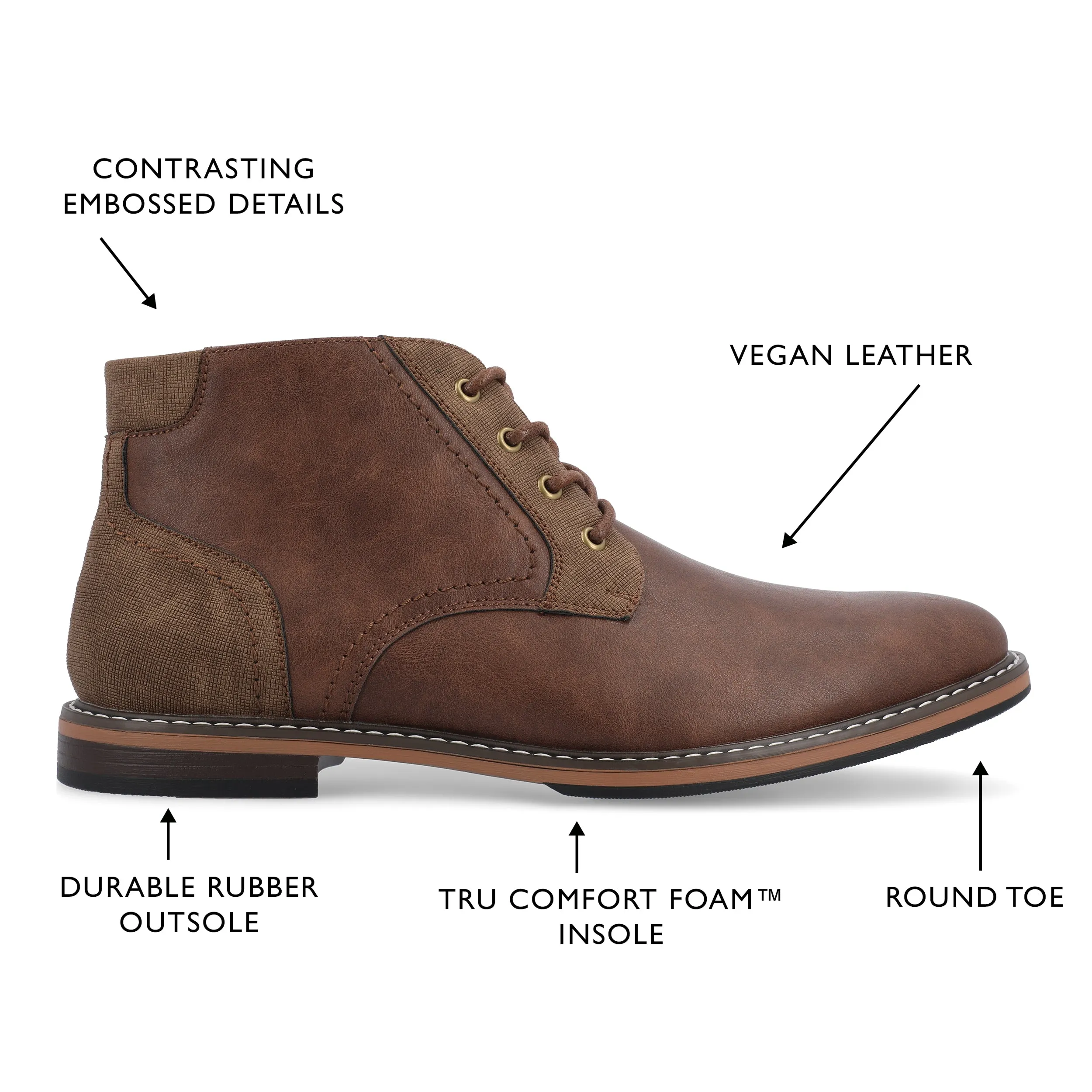 Vance Co. Franco Wide Width Plain Toe Chukka Boot
