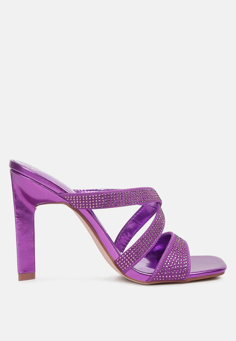 wapit rhinestone embellished straps sandals
