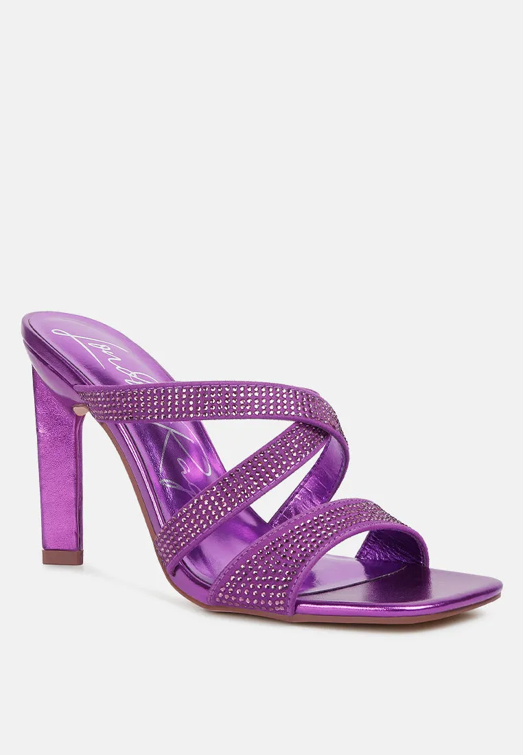 wapit rhinestone embellished straps sandals