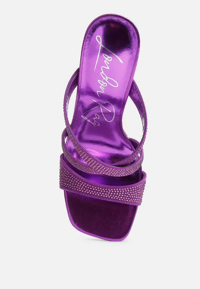 wapit rhinestone embellished straps sandals