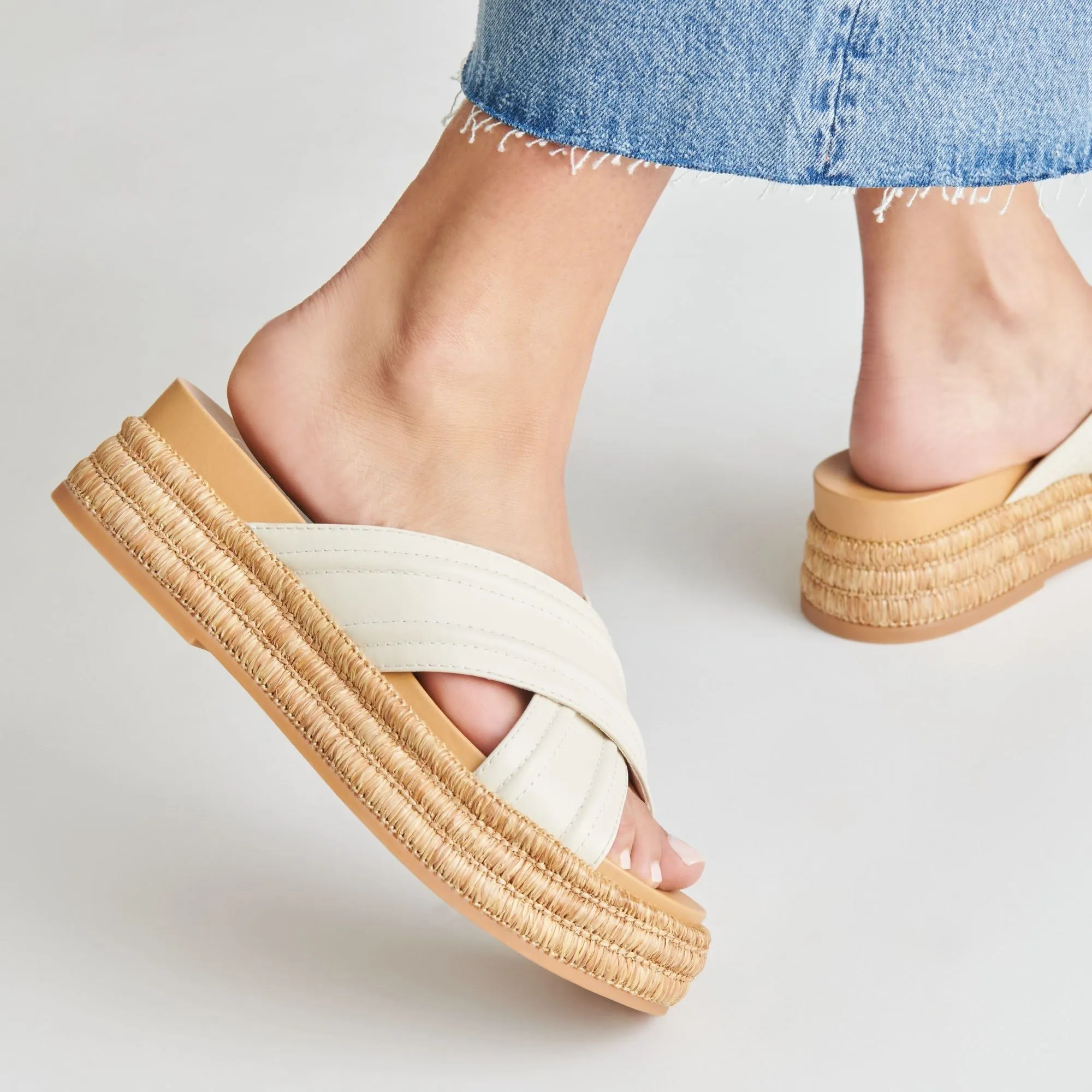 Weslee Sandals Ivory Leather