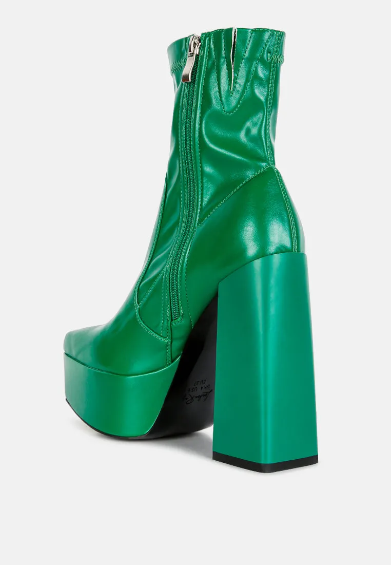 whippers patent pu high platform ankle boots