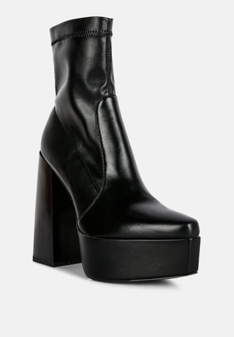 whippers patent pu high platform ankle boots