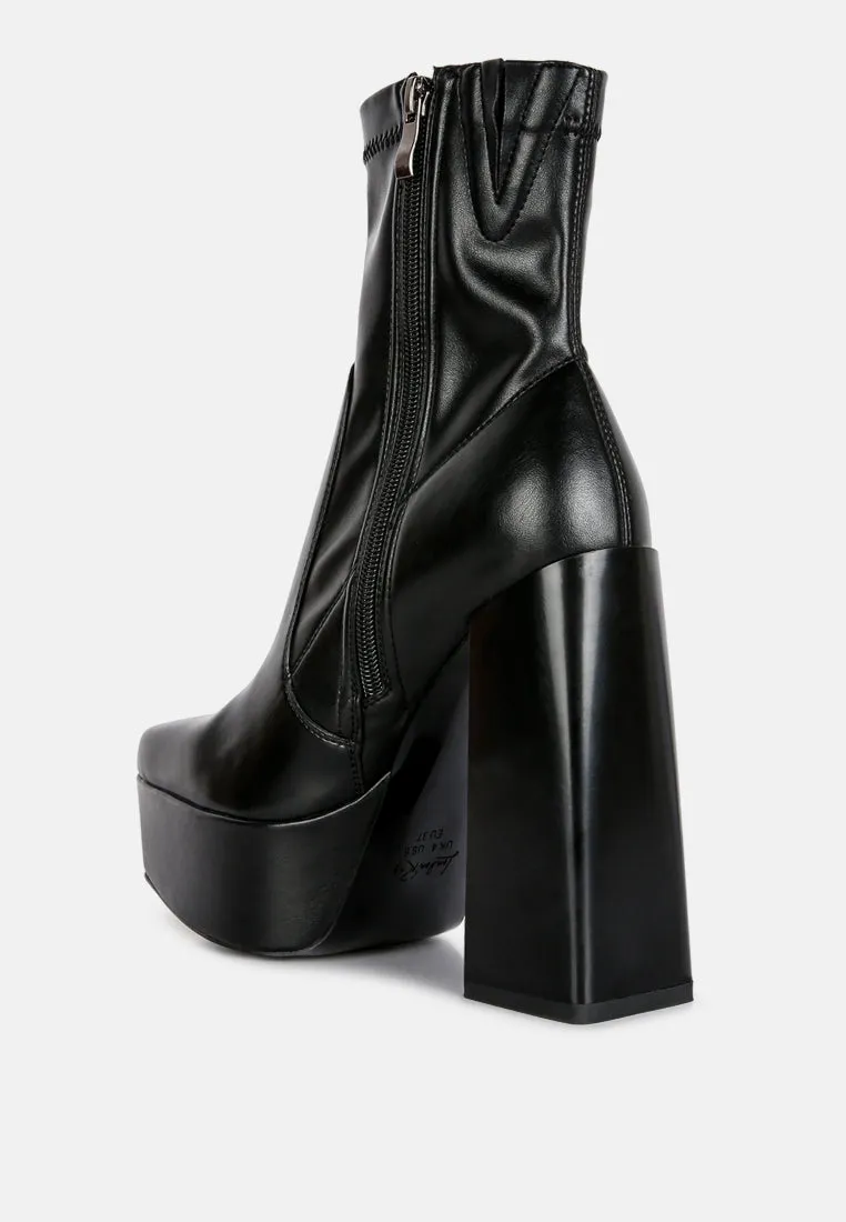 whippers patent pu high platform ankle boots