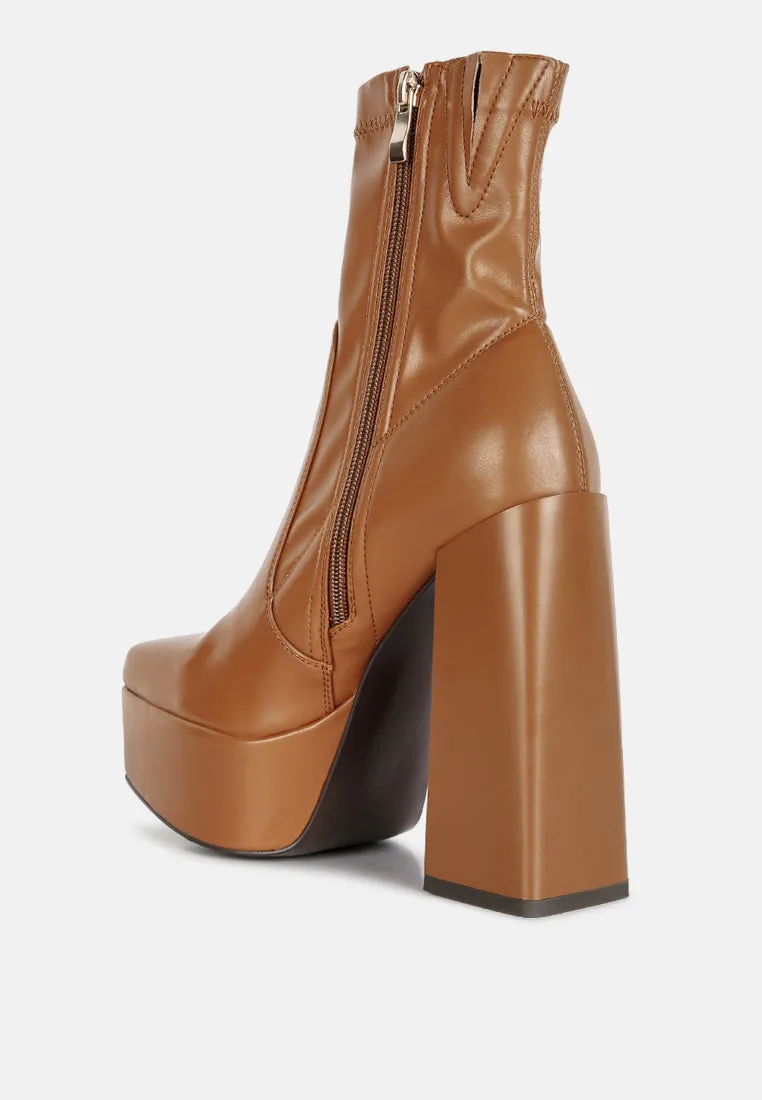 whippers patent pu high platform ankle boots