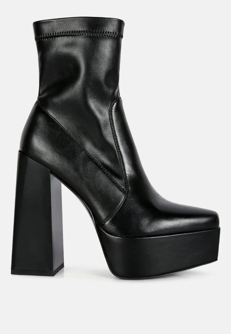 whippers patent pu high platform ankle boots