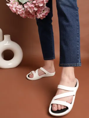 White Stylish Slip-On Flats For Women (TC-LFLAT1-WHT)