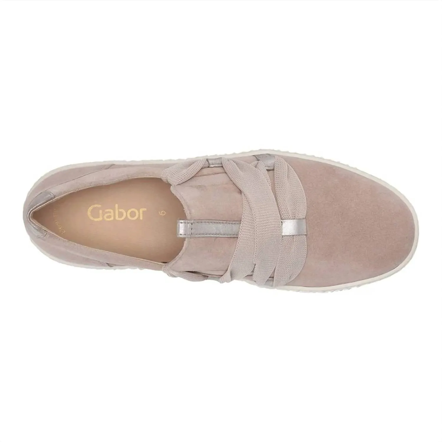 Women Big Ribbon Lace Sneaker In Silk,beige