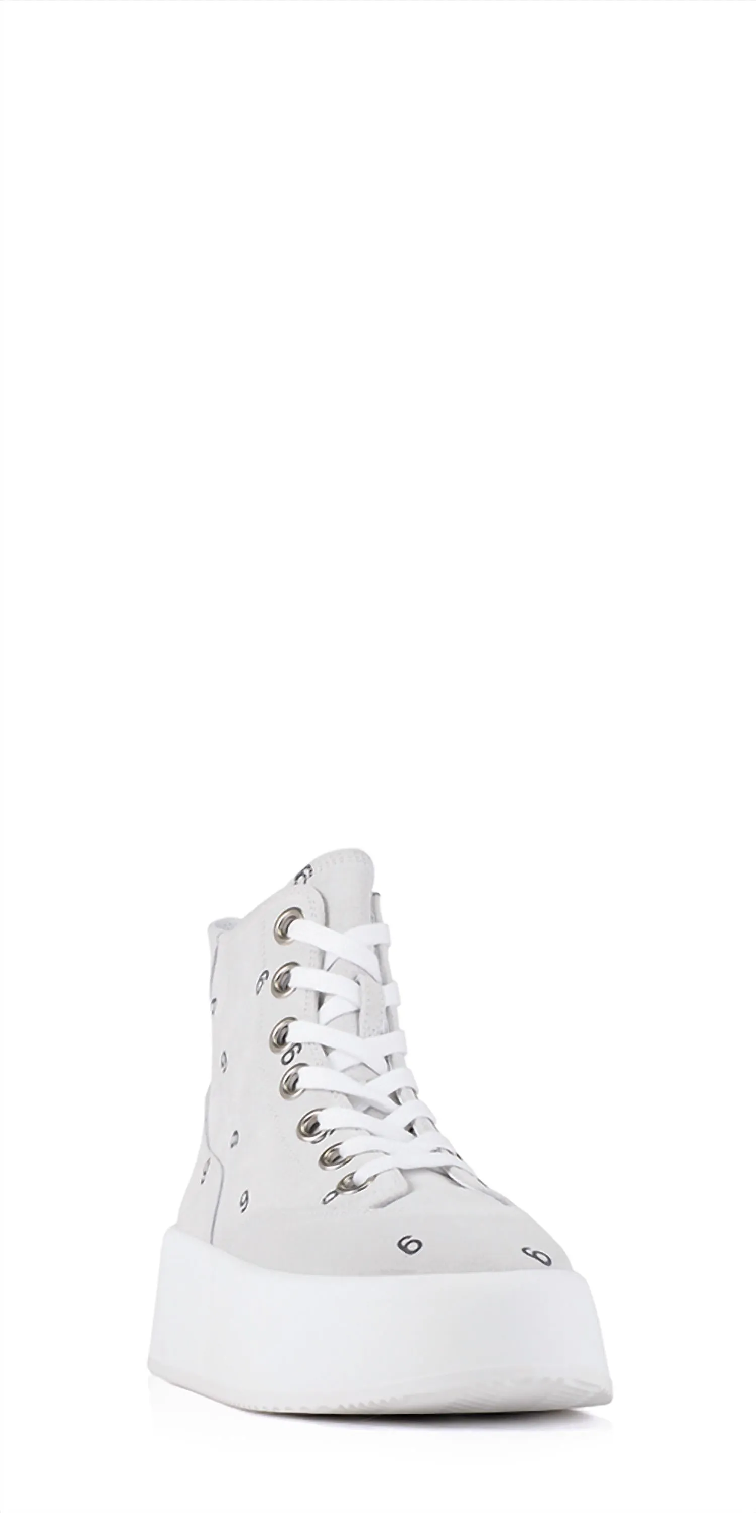 Women's 6 High Top Platform Sneaker Shoes In White